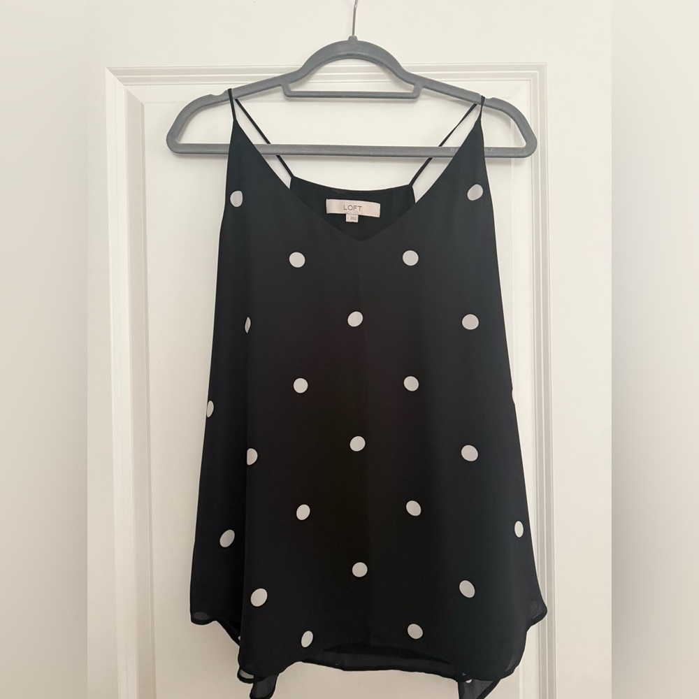 LOFT Black Polka Dot Women's Top
